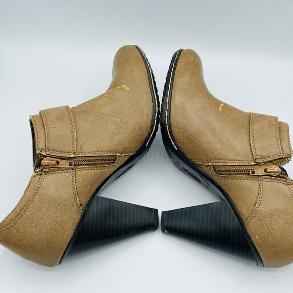 EuroSoft Womens Shoes Size 9 M Brown by Sofft Slip-on Zip Heels Ankle Booties - Picture 9 of 10